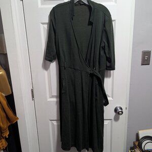 Green Winter Wrap Dress